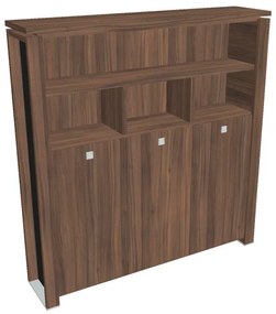 Dulap înalt pentru haine Verno+ S 200 x 46 x 210 cm, cu rafturi, nuc / negru