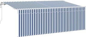 vidaXL Cortina Retractabilă Dungi albastru 350 x 200 cm țesătură