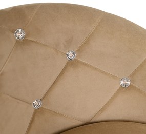 HR948W Scaun Latte din Catifea cu Bază Cromata