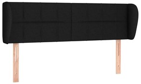 3117144 vidaXL Tăblie de pat cu aripioare negru 147x23x78/88 cm textil