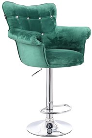 HR804CW scaun Catifea Verde cu Bază Cromata