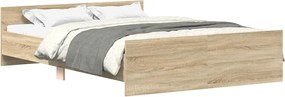 vidaXL Cadru pat cu tăblie la cap/picioare, stejar sonoma, 120x200 cm