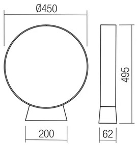Redo 91067 - Lampă LED de exterior ONIRO, 15W, 230V, 49,5 cm, CRI 90, IP65, maro