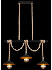 Globo 15690-3H - Lustră DIANA cu cablu, 3xE27/60W/230V, neagră