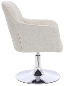 HR550N Scaun Crem Boucle cu Bază Cromata