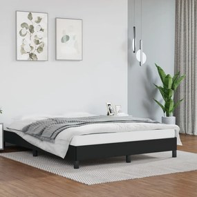 Cadru de pat, negru, 140x190 cm, piele ecologica Negru, 25 cm, 140 x 190 cm