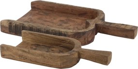 Set 2 tavi decorative, din lemn reciclat, Grimaud