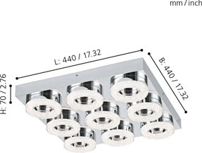 Plafonieră LED Eglo 95665 FRADELO 9xLED/4W/230V