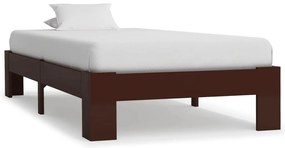 vidaXL Cadru de pat, maro închis, 90 x 200 cm, lemn masiv de pin