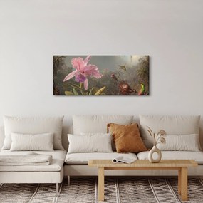 Tablou - Martin Johnson Heade, Cattleya Orchid and Three Hummingbirds, reproducere (120x50 cm)