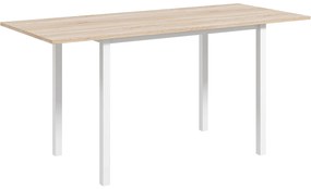 HOMCOM Masă de Comedor Extensibilă cu Picioare de Oțel pentru 4-6 Persoane 160x70x76 cm Lemn Natural | Aosom Romania