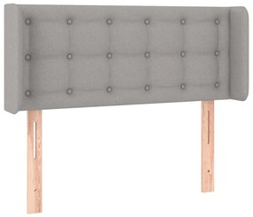 3119184 vidaXL Tăblie de pat cu aripioare gri deschis 93x16x78/88 cm textil