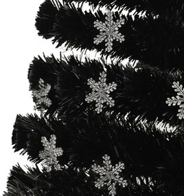 Brad Craciun cu LED fulgi de zapada, negru 240 cm fibra optica 240 x 105 cm, 1