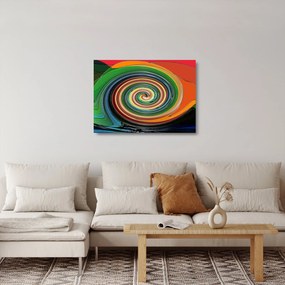 Tablou pe sticlă abstract - spirala colorata (70x50 cm)