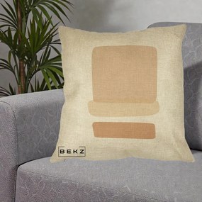 Perna Decorativa Abstract Forme Bej Poudre, 40x40 cm, Crem, Husa Detasabila, Perna Inclusa, BEKZ®
