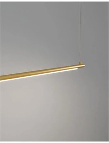 Lustra LED suspendata design liniar ELETTRA auriu, L-120cm