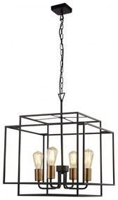 Lustra metalica moderna Crate 4lt Black 4634BK SRT