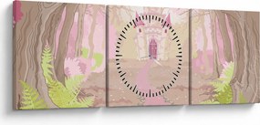 Tablou - Călătorie în regatul roz (cu ceas) (90x30 cm)
