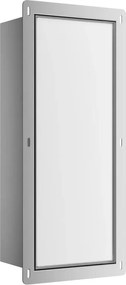 Raft incastrat pentru perie WC Balneo Wall Box S otel inoxidabil deschidere stanga finisaj alb 54 cm
