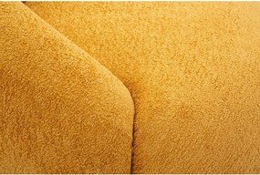 Fotoliu galben muștar cu tapițerie din țesătură bouclé Ginerva – Mauro Ferretti