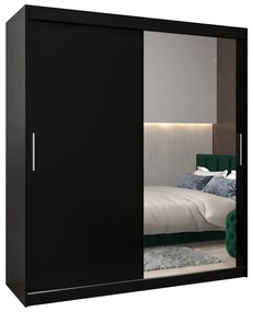 Dulap de haine 180 cm Toki 2 (negru mat + negru mat). 1065004