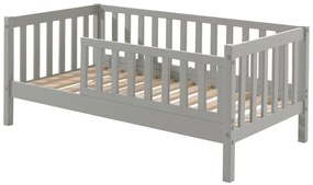 Pat Toddler gri pentru copii mici, 70 x 140 cm, cu laturi înalte pentru siguranță – Vipack