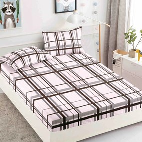 Lenjerie de pat 3 cu elastic 100% bumbac - a709 de la Onesleep