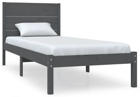 3104145 vidaXL Cadru de pat, gri, 100x200 cm, lemn masiv de pin