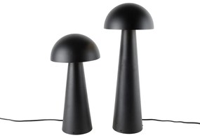 Set de 2 lămpi de podea inteligente pentru exterior negru 50 cm și 65 cm - Mushroom