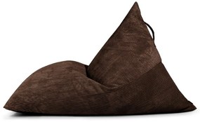 Fotoliu bean bag maro închis cu tapițerie din catifea reiată Razzmatazz – SLOWDOWN