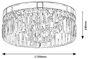 Rabalux 75036 - Plafonieră pentru baie SYBIL 6xG9/28W/230V IP44