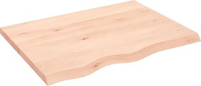 vidaXL Blat de baie, 80x60x(2-4) cm, lemn masiv netratat