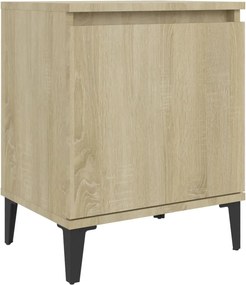 vidaXL Noptieră cu picioare metal, stejar sonoma, 40x30x50 cm