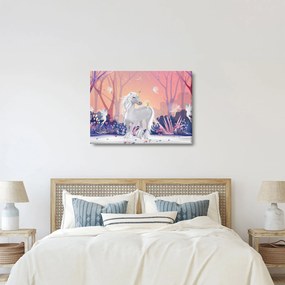 Tablou - Unicorn în pădurea fermecată (70x50 cm)