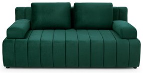 Canapea extensibilă cu ladă de depozitare Neli - verde închis catifea Kronos 19