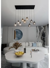Lustră pe cablu COSMO 9xE14/10W/230V negru/gri/bej/transparent