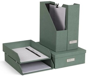 Organizatoare verzi pentru documente 5 buc. din carton Holger Canvas Paper Laminate – Bigso