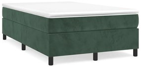 3144672 vidaXL Pat box spring cu saltea, verde închis, 120x200 cm, catifea