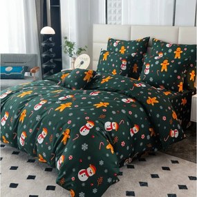 Lenjerie de pat din policoton OM DE ZAPADA SI TURTA DULCE POLY verde Dimensiune lenjerie de pat: 70 x 90 cm | 140 x 200 cm