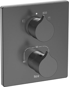 Roca Insignia Black baterie cadă-duș ascuns cu termostat negru A5A0C3ANM0