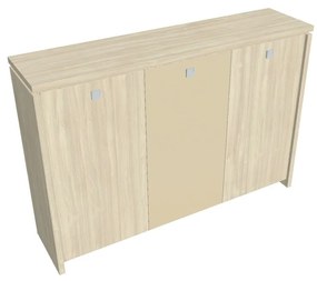Dulap mediu pentru haine Verno 188 x 46 x 130 cm, uși combinate, salcâm / vanilie