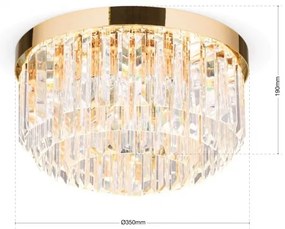Lustra LED design LUX PRISM 35cm, 24K gold plated