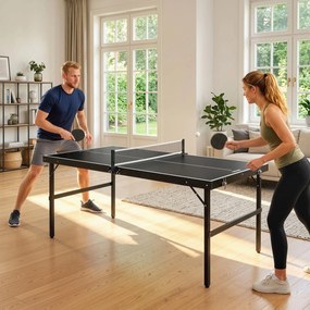 SPORTNOW Masă Pliabilă de Ping Pong cu Fileu și Mâner | Aosom Romania