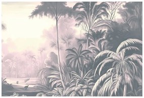 Tapet copaci tropicali cu atingere de vintage