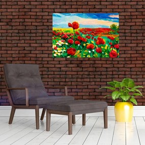 Tablou - Câmp cu maci (90x60 cm)