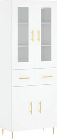 vidaXL Dulap înalt, alb, 69,5x34x180 cm, lemn compozit