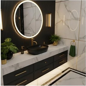 Lavoar pe blat Ceramic Basaro Hestia negru mat