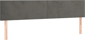 vidaXL Tăblii de pat, gri închis, 180x5x78/88 cm, catifea