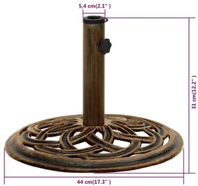 Baza de umbrela, bronz, 44x44x31 cm, fonta Bronz, O 44 x 31 cm