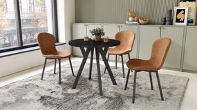 Mazzoni ALMO 80 Negru Mat/picioare negre - MASĂ ROTUNDĂ CU PICIOARE Y LOFT/INDUSTRIAL PENTRU BUCĂTĂRIE LIVING SAU SUFRAGERIE